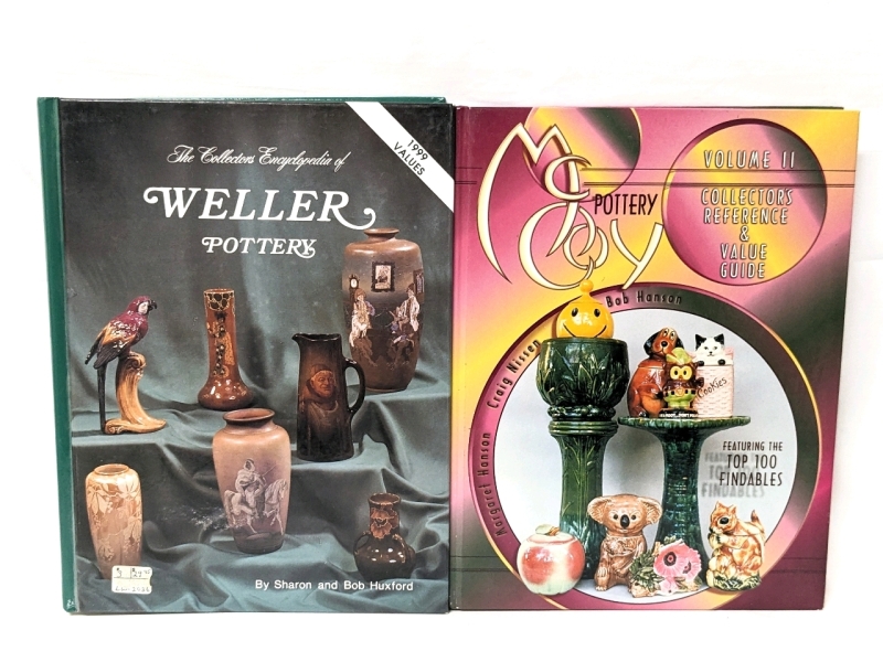 2 Hardcover Collector's Guides on Weller Pottery & McCoy Pottery