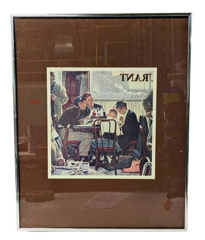 Framed Norman Rockwell Print "Saying Grace" 16.25" x 20.25"