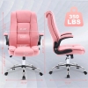 New - Reficcer Pink Home Office Chair on Wheels , Flip Up Arm Rests & Adjustable Height - 2