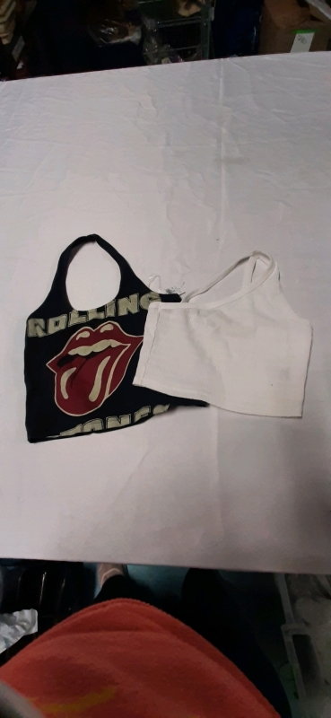 New Size L American Apparel Rolling Stones Cropped Halter & a Crop Top