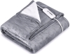 New Lukasa Heated Blanket Electric Throw - Flannel/Sherpa Reversible Fast Heating Blanket with 3 Heating Levels - 72 by 84"