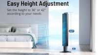 New PARIS RH&Ocirc;NE Tower Fan with Remote, 90&deg; Oscillating Quiet Cooling Fan
