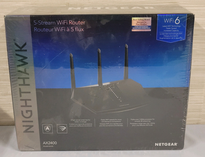 NETGEAR Nighthawk 5-Stream WiFi 6 Router AX2400 . Wireless Speed (Up to 2.4 Gbps)