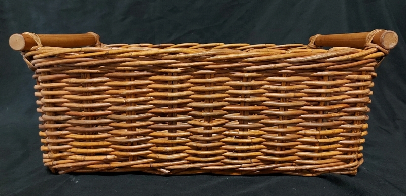 Wood Wicker Basket 25"x10"x13.5