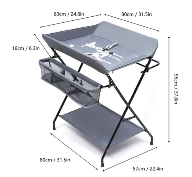 New Folding Baby Changing Table Infant Diaper Station Nursery Organizer w/ Storage Portable