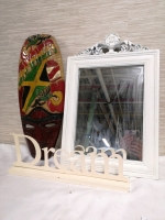 Home Decor Lot - Mirror, Dream Sign + Jamaica Mask Souvenir