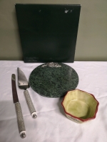 Marble Cheese Tray + Kate Spade Cake Knife & Server + Bowl