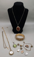 Vintage Costume Jewellery Lot Pendant Watch does not work and it is the longest on an 24" chain