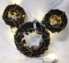 Disney Magic Holiday Mickey Mouse LED Lighted Wreath : Classic White Lights 2.05ft Wide - 2