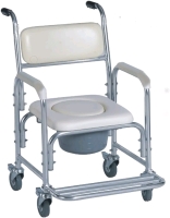 New - Dr.Safe Aluminum Commode Chair with Lockable wheels . Shower Chair