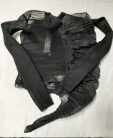 New Size S Dirt/Rick Owens Long Sleeve Crinkle Top Retail $1535.00