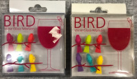 2 New Bird Wine Glass Markers