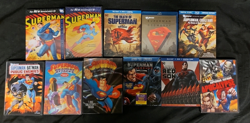 11 Superman Animated Movies Collection DVDs And BluRay