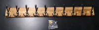 As New Wooden Coat Rack - 10 Hooks 38.5" long & 5" wide