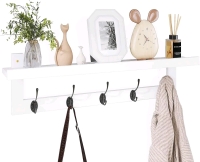 New SMIBUY Coat Hooks with Shelf Wall-Mounted - White