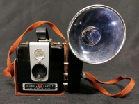 Vintage Kodak Brownie Hawkeye Camera With Flash And Case