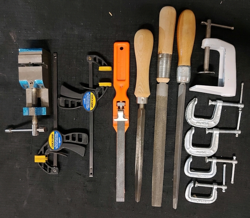 Lot Of Files And Clamps In Good Condition