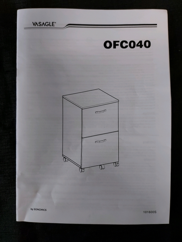 VASAGLE 2 Drawer Filling Cabinet Unsure If All Parts Present *SEE Description*