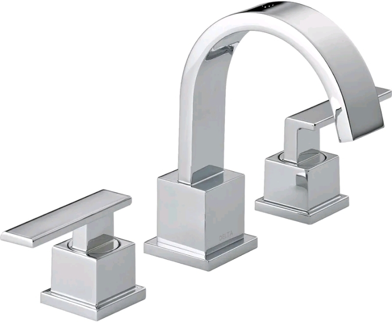 New Delta Faucet. Vero 2-Handle Widespread Bathroom Faucet with Metal Drain Assembly, Chrome 3553LF.