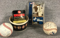 Collectable Baseball Lot Figure & Signed Baseball