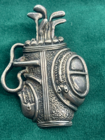 Taxco Mexico 925 Sterling Golf Bag Clubs Brooch signed