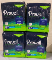 New - Prevail MaxSorb Daily Underwear , Size Large 44"-58" . 4 Packs , 16 Per Pack