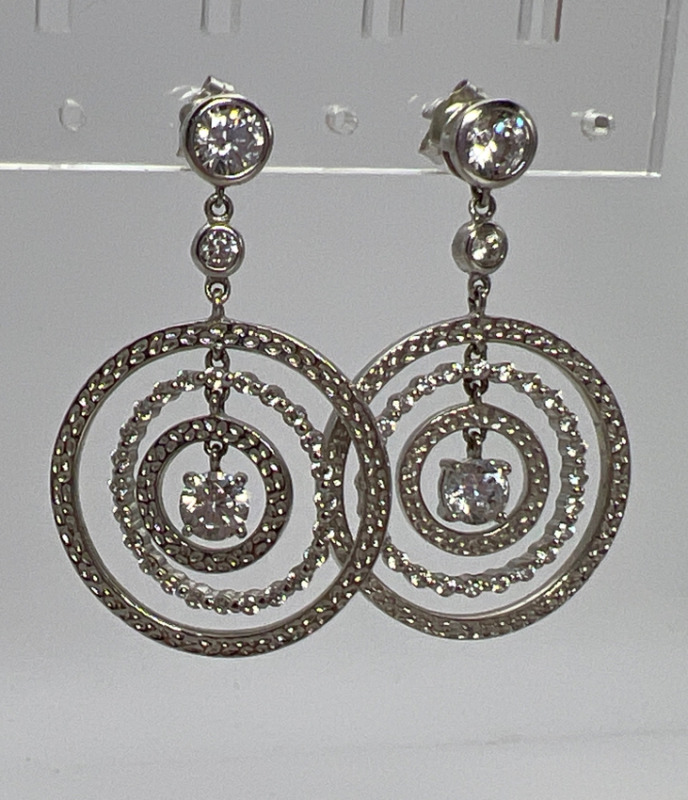 925 sterling CZ stamped Fantastic Hoop Earrings