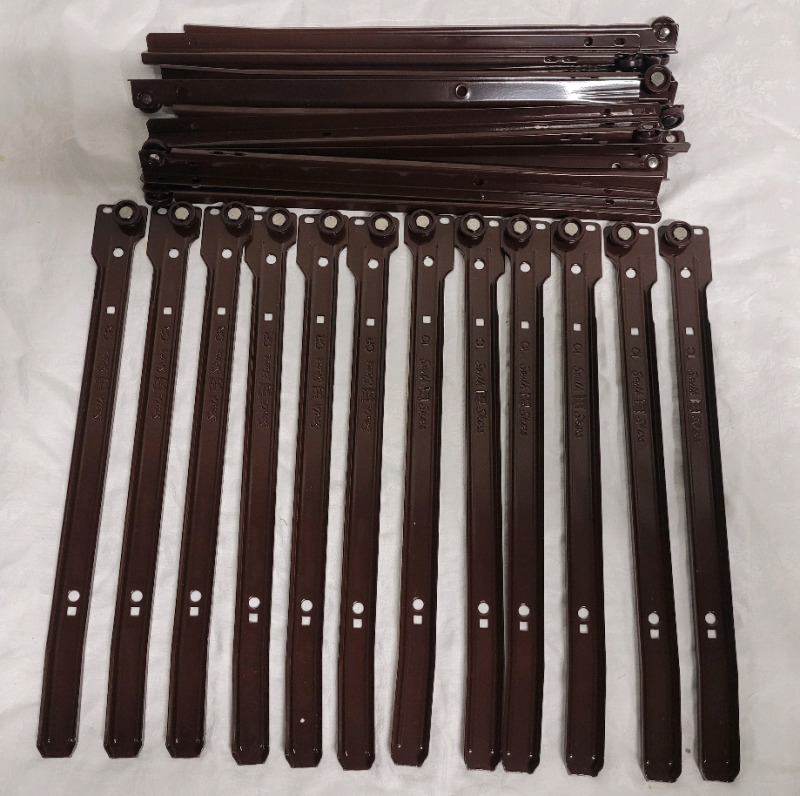 New - South Shore 13.5" Bottom Mount Drawer Slides , Brown . Six (6) Pairs