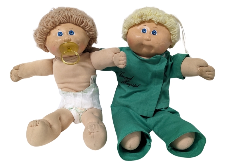 2 Vintage 1982 Cabbage Patch Kids Dolls 16" Tall