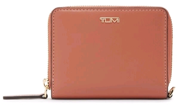 New TUMI Leather Belden Tri-Fold Zip-Around Wallet