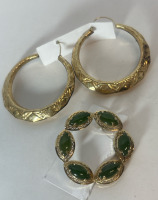 Gold Filled Brooch Hoop Earrings