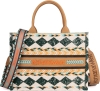 New Montana West Boho Print Concealed Carry Tote / Crossbody Tan MW01G-8120S