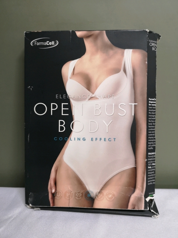 New Farm Cell sz Small Women's Open Bust Body Suit - Ivory Colour