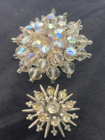 Rhinestone Crystal Sunburst Rhinestone Floral burst Brooches