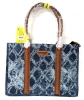 New Wrangler Ladies Frayed Fringe Dual Sided Canvas Wide Denim Tote Bag WG2202-8119JN Retails $99.99 - 2