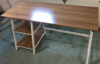 TPlus Office Desk 55&rdquo;x29&rdquo; 2 shelfs wooden Metal Frame