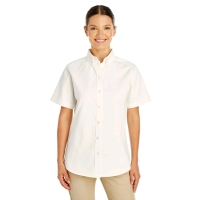 3 New Harriton Ladies Size 3XL 100% Foundation Cotton Short-Sleeve Twill Shirts with Teflon