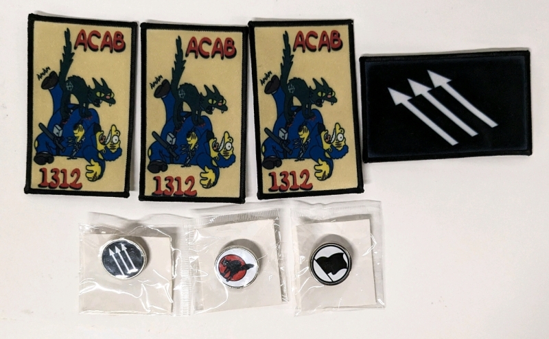 4 New Patches 2.25" x 4" & 3 Lapel Pins 1" Diameter
