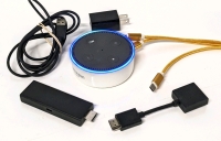 Amazon 2nd Generation Tech: Echo Dot & Fire Stick with HDMI converter, Micro USB cord, USB-A Outlet Plug & 47" Long Wonder Woman Triple USB Cable (Micro, Lightning & USB-C)
