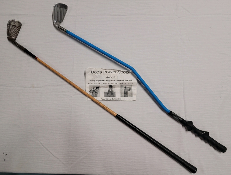Doc's Power Stoke 42oz Golf Training Club & Vintage Walter Hagen 9 Iron
