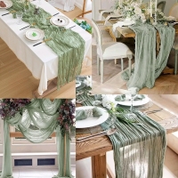 As New 5 Bundles of 27" X 120" Sage Green CHEESECLOTH Many uses from table runners to draping fabric