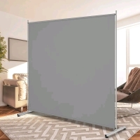 New Single Large Panel Room Divider - 71''W x 71''H, Grey