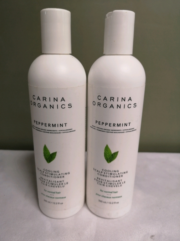 2 AS New Carina Organics Peppermint Cooling Scalp Stimulating Conditioner - 360 mL
