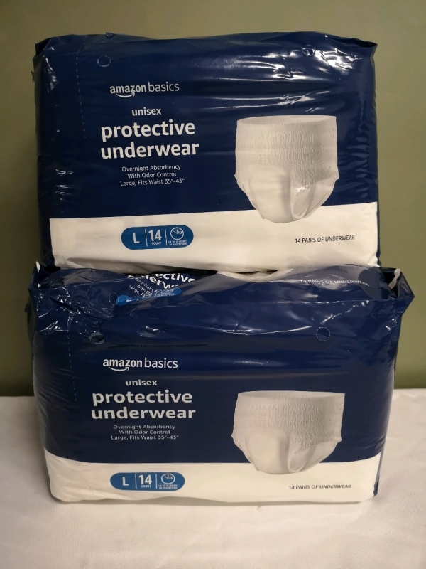 28 New Amazon Basics sz Large Unisex Protective Underwears