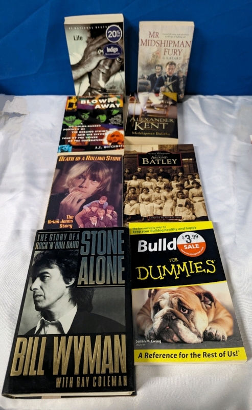 8 Books - Hardcover and Softcover. A Variety of Genres. Largest - 6.5" by 9".