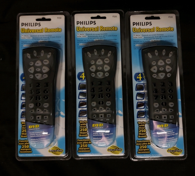 New 3 Phillips Universal Remotes