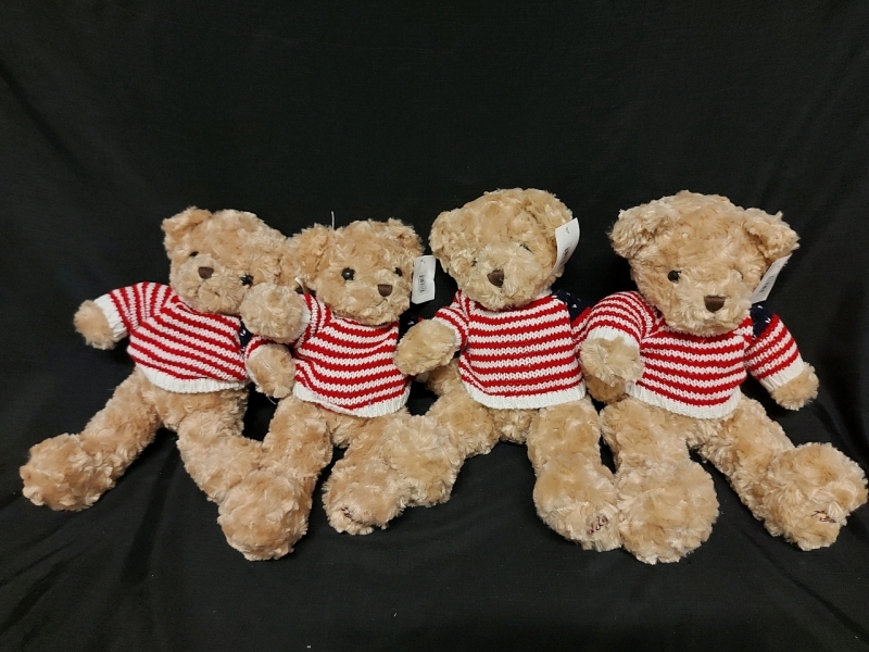 4 Adorable Teddy Bears Lot