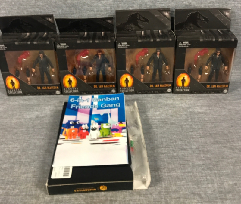 New Toys & Figures Lot 4 Jurassic Park Dr. Ian Malcom & Banban Friends BingBricks Lot