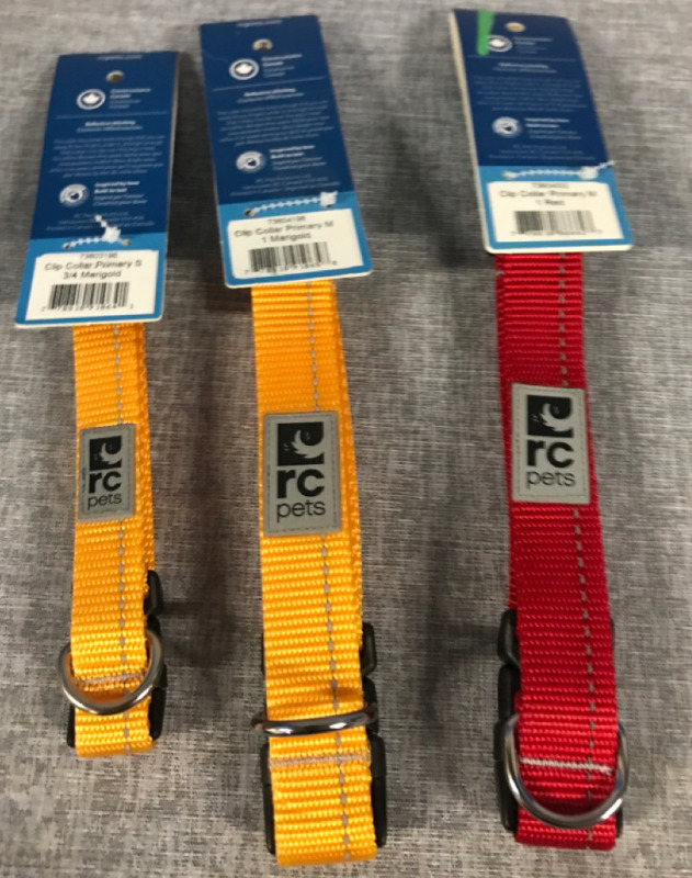 3 New RCPets Primary Clip Collar 1 Small 2 Medium