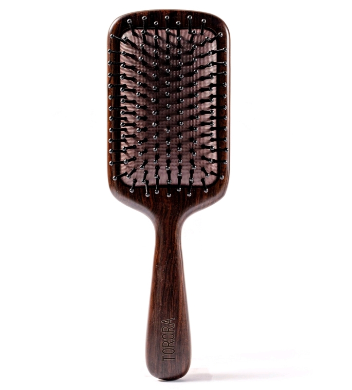 New Torora Ebony Wood Hair Brush 10" Long w Storage Bag - Retails for $40+